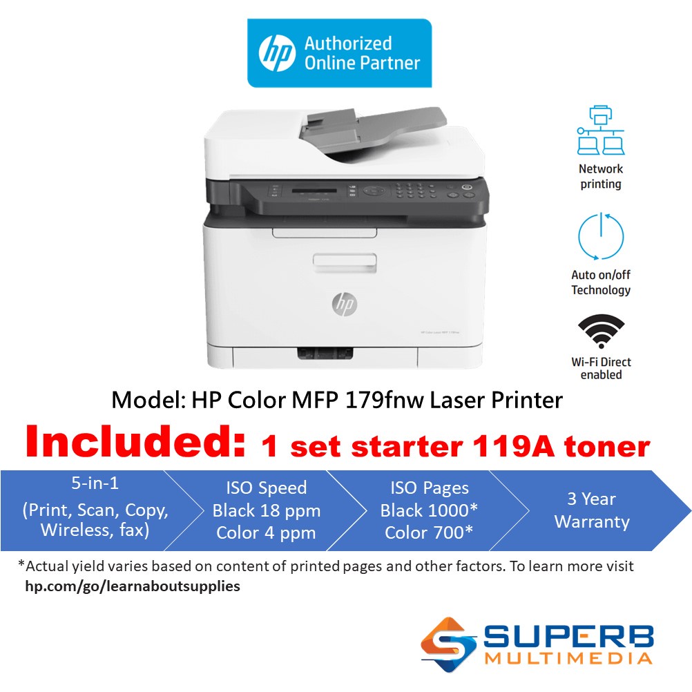 bust Globe Mania HP Color Laser MFP 179fnw All-In-One Laser Printer (T&G RM80) | Shopee  Malaysia