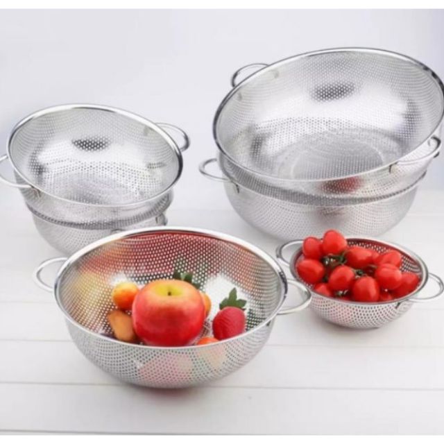 Food Colander Sifter Strainer Mesh Draining Sieve Fruit Rinse Rice ...