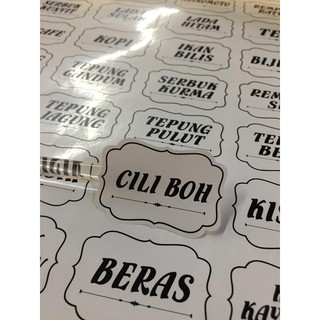 Ready Stock !! Sticker Dapur / Kitchen Label Sticker 60pcs ...