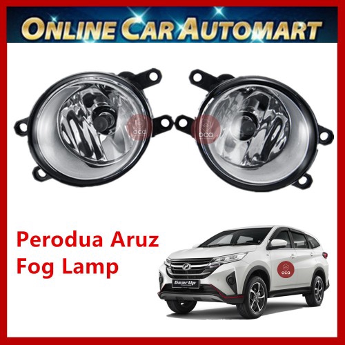 Perodua Aruz OEM Car Fog Light/Fog Lamp (White Glass Surface) 2pcs