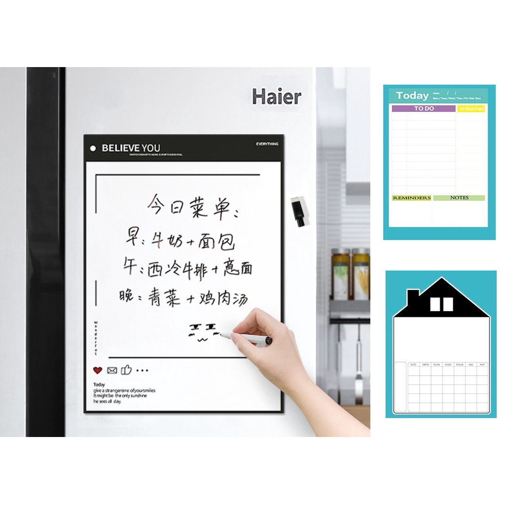 HH302 Memo Board A3 Fridge Dry Erase Whiteboard Planner Weekly