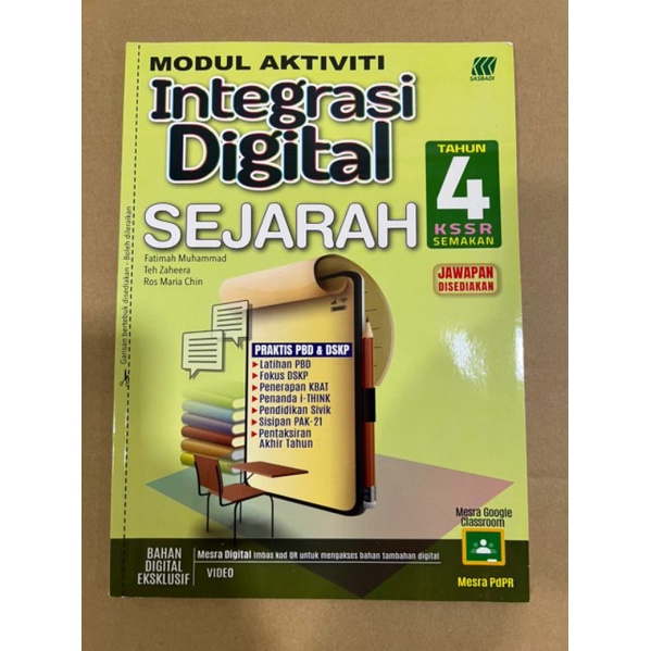 Sasbadi Modul Aktiviti Integrasi Digital Sejarah Tahun 4 Shopee Malaysia