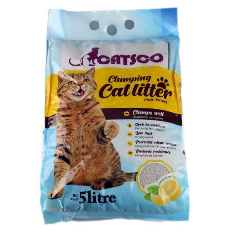 ✽⊙Catsco Clumping Cat Litter / Pasir Kucing 5L  Shopee Malaysia