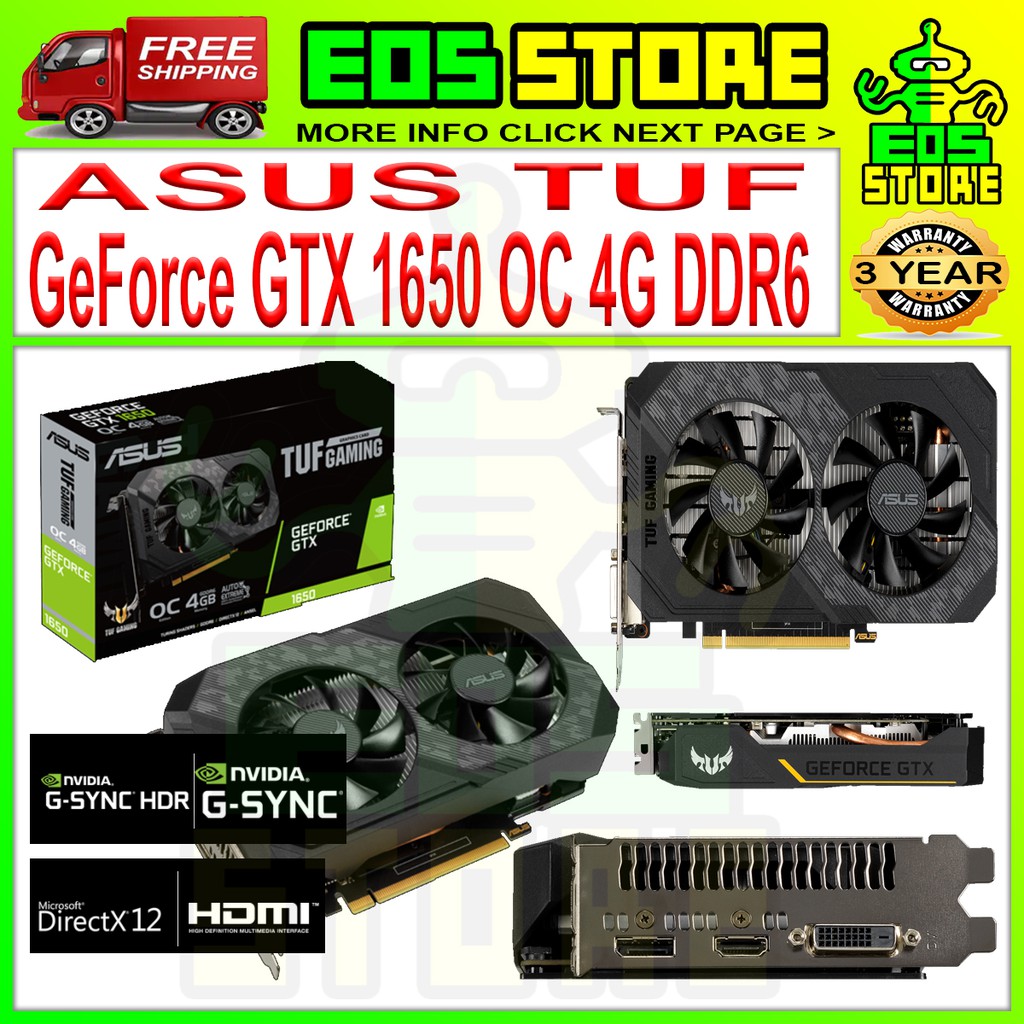 Asus Tuf Geforce Gtx 1650 Oc 4g Gddr6 Video Card Tuf Gtx1650 O4gd6 Gaming Gaming Bitcoin Mining Over Clock Graphic Card Shopee Malaysia