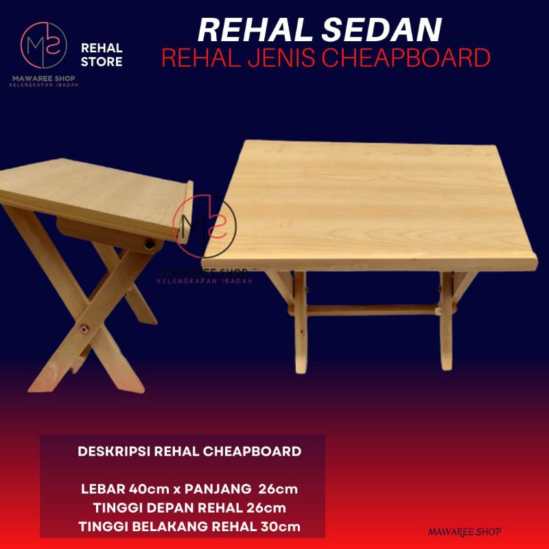 Rehal Kayu AlQuran | Wooden Rehal Quran | Book Rest Rihal Flexible | Rehan Meja Duduk Saiz Sedan A4 B5 A5 Iqra Kitab