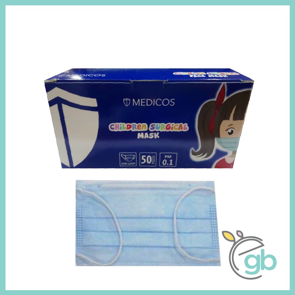 READY STOCK MEDICOS Children Surgical Face Mask (50/box ...