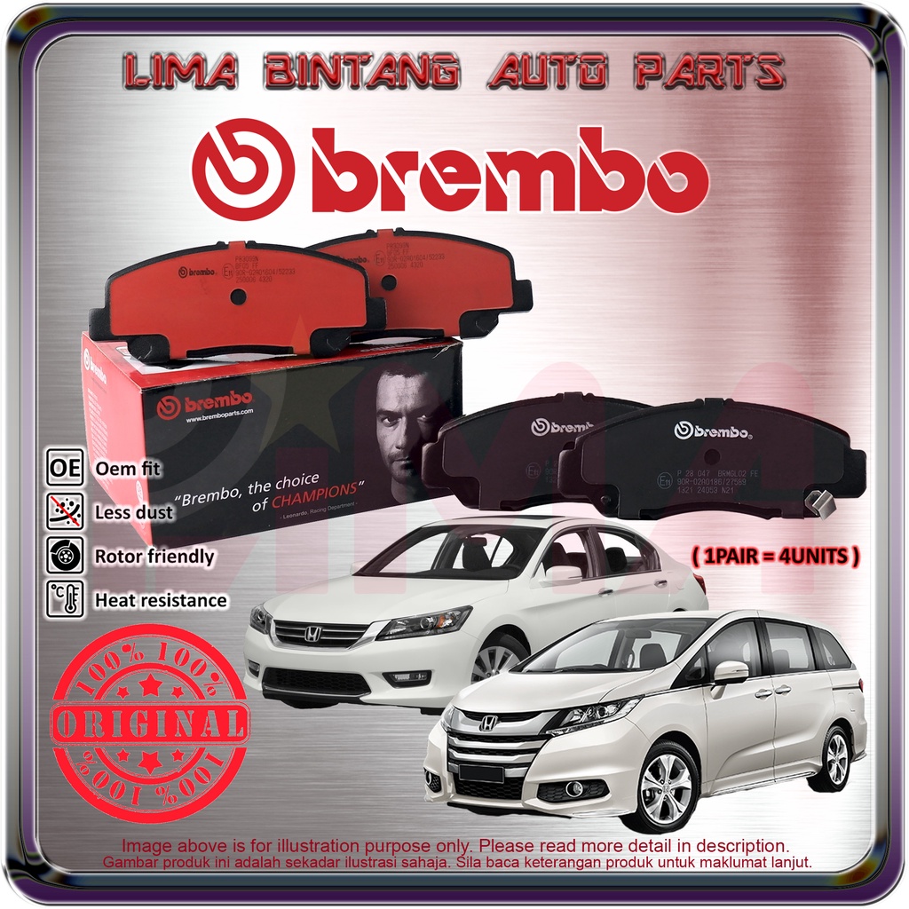 Honda Accord T2A T2M , Odyssey RC1 Front / Rear Brake Pads , Disc Brake