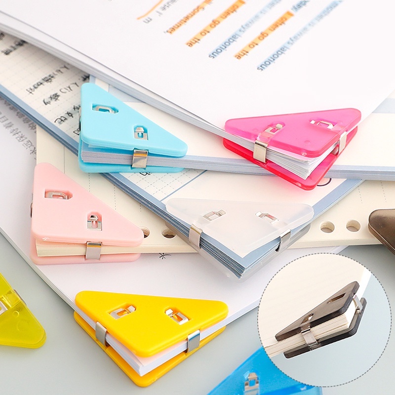 Colourful Triangle Paper Clip / Plastic Corner Clip / Cute Memo Clip ...