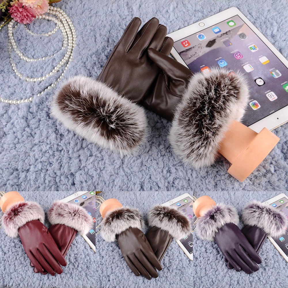 rabbit fur mittens