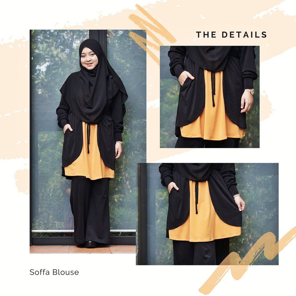 IRONLESS Blouse  TAK  PAYAH  GOSOK  Bello Scarves BLOUSE  SOFFA 