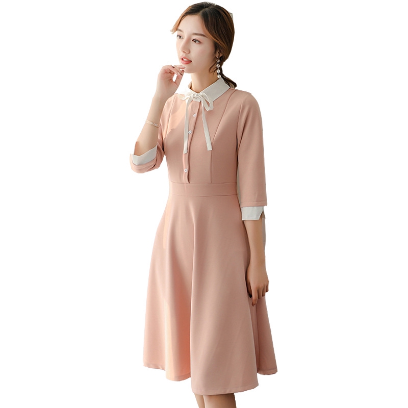 pink cotton dress womens