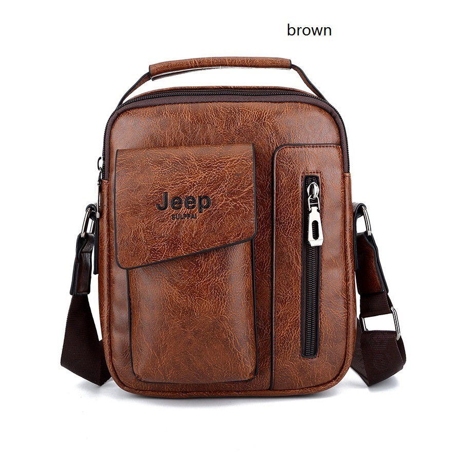 JEEP PU leather fashion shoulder bag Messenger bag business casual men