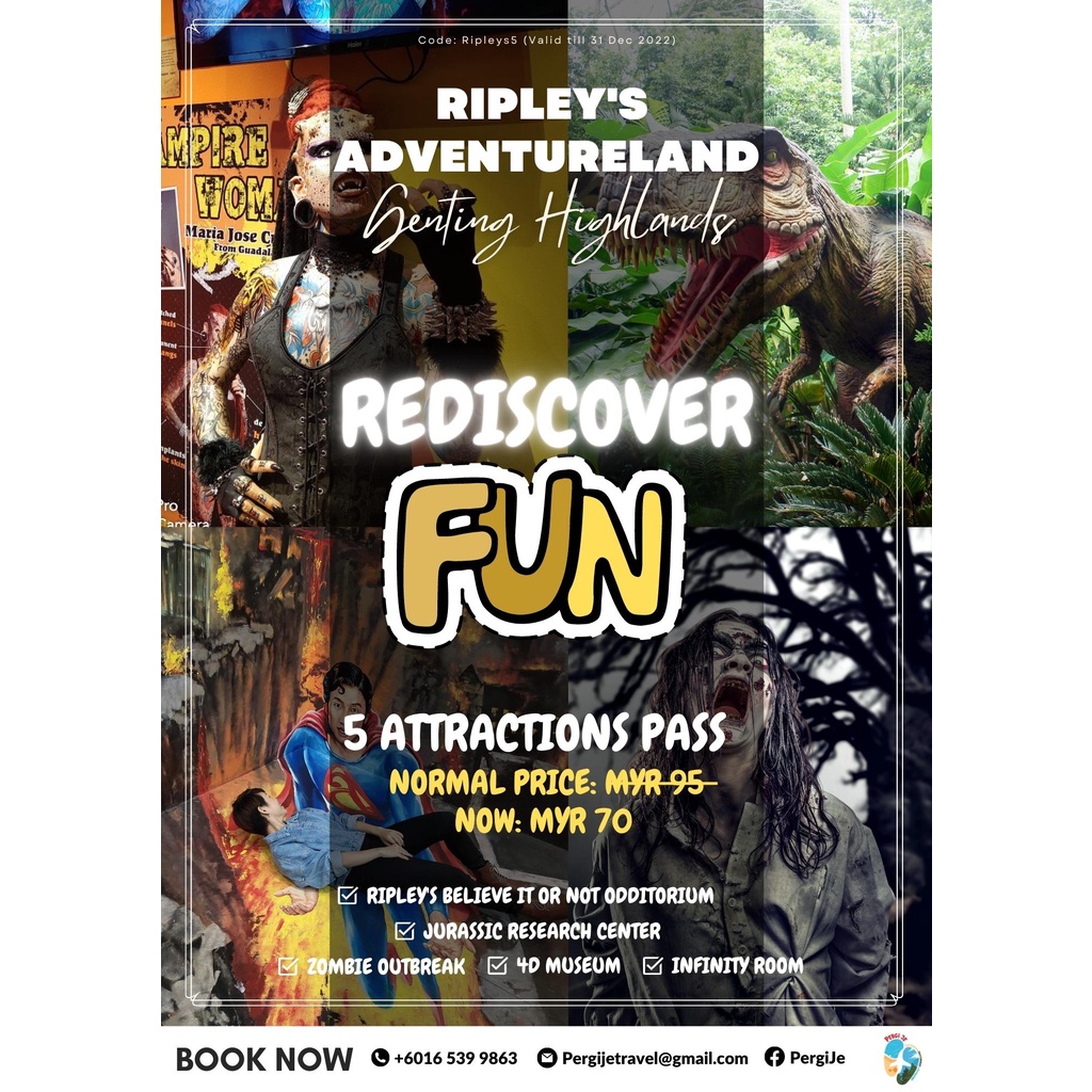 [ETicket] Genting Ripley's Adventureland 5 Attractions Pass (Fr RM70/Pax) Shopee Malaysia