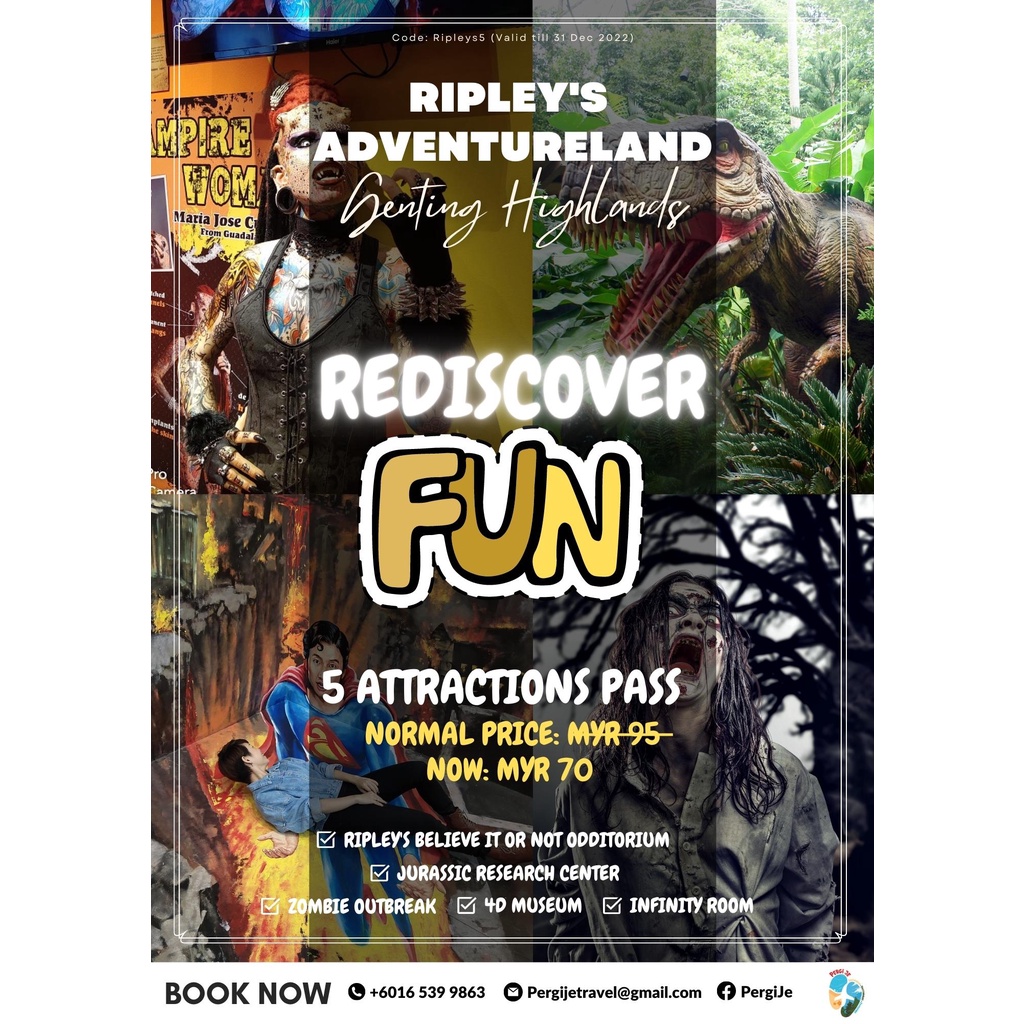 [E-Ticket] Genting Ripley's Adventureland 5 Attractions Pass (Fr RM70 ...