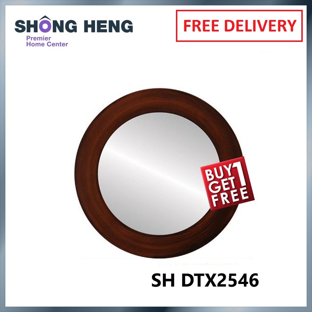 [FREE DELIVERY][BUY 1 GET 2] Solid Wood  Rounded Frame Wall Mirror SH DTX2546