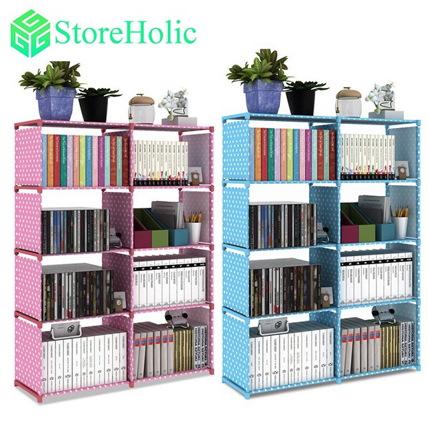 8 Columns Book Shelf Storage Rack, How To Build 5 Shelf Bookcase