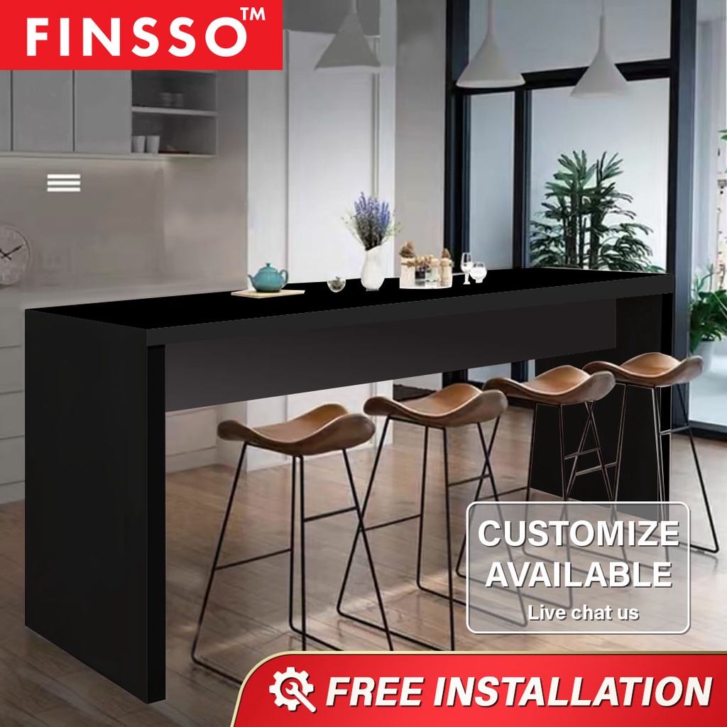 FINSSO: 120cm x 40cm HAVOC/ Bar Table/ Kitchen Island / Dining Table/ Meja Makan/ 吧台/ Bar Stool [FREE INSTALLATION]