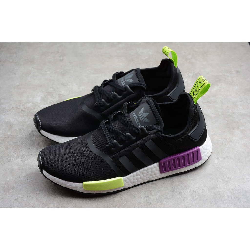 adidas nmd black purple green