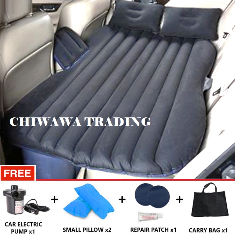 FULL SET Inflatable Car Bed Car Air Mattress for Backseat + 2 Pillows + Air Pump