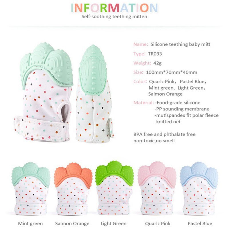 Baby Teething Mitten Teething Glove Bpa Free Safe Food Grade Teething Mitt Shopee Malaysia