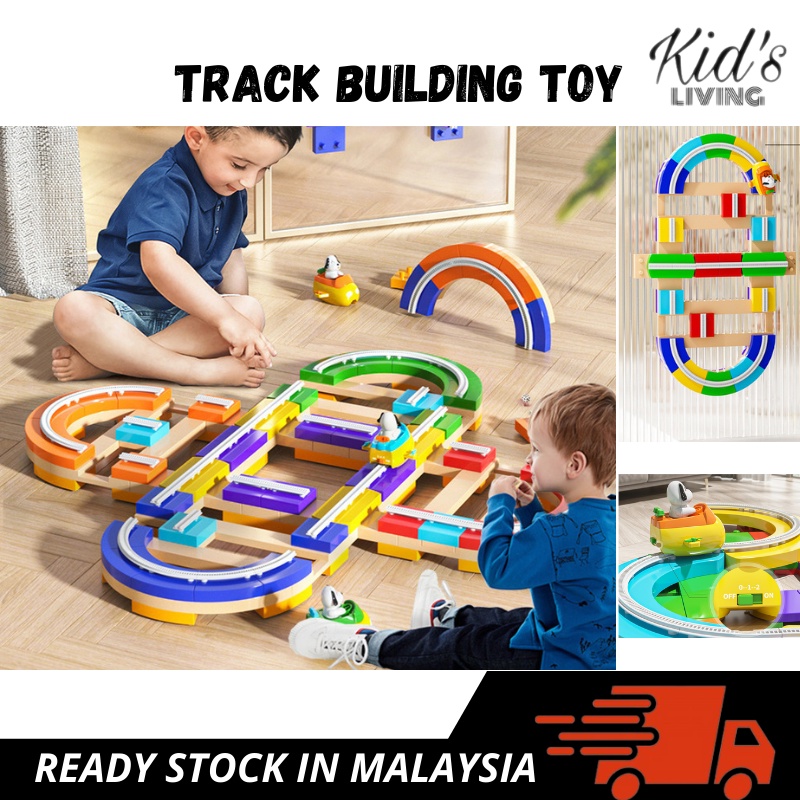 Big Railways Track DIY Toys For Kids Building Blocks Set Montessori ...