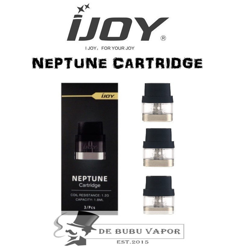 Original Ijoy Neptune Cartridge 3pcs 1 0ohm 1 8ml Top Refill Shopee Malaysia