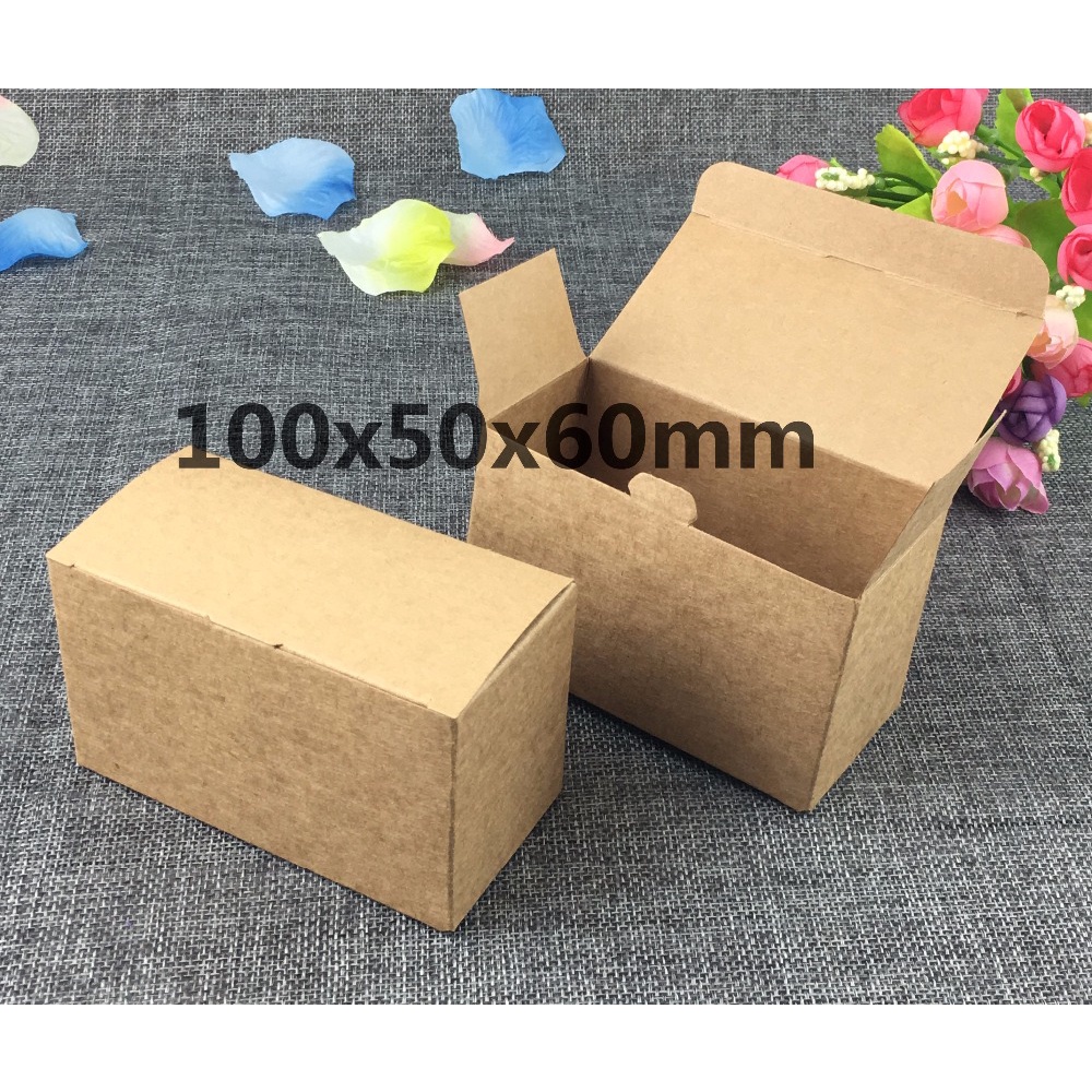 50pcs 10*5*6cm Brown Packaging Kraft Paper Box For CandyCakeJewelryGiftchocolateParty Packing boxes