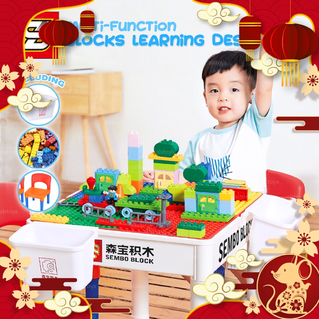 Sy Sheng Yuan Multi Function Blockbusters Brick Learning Desk Kids