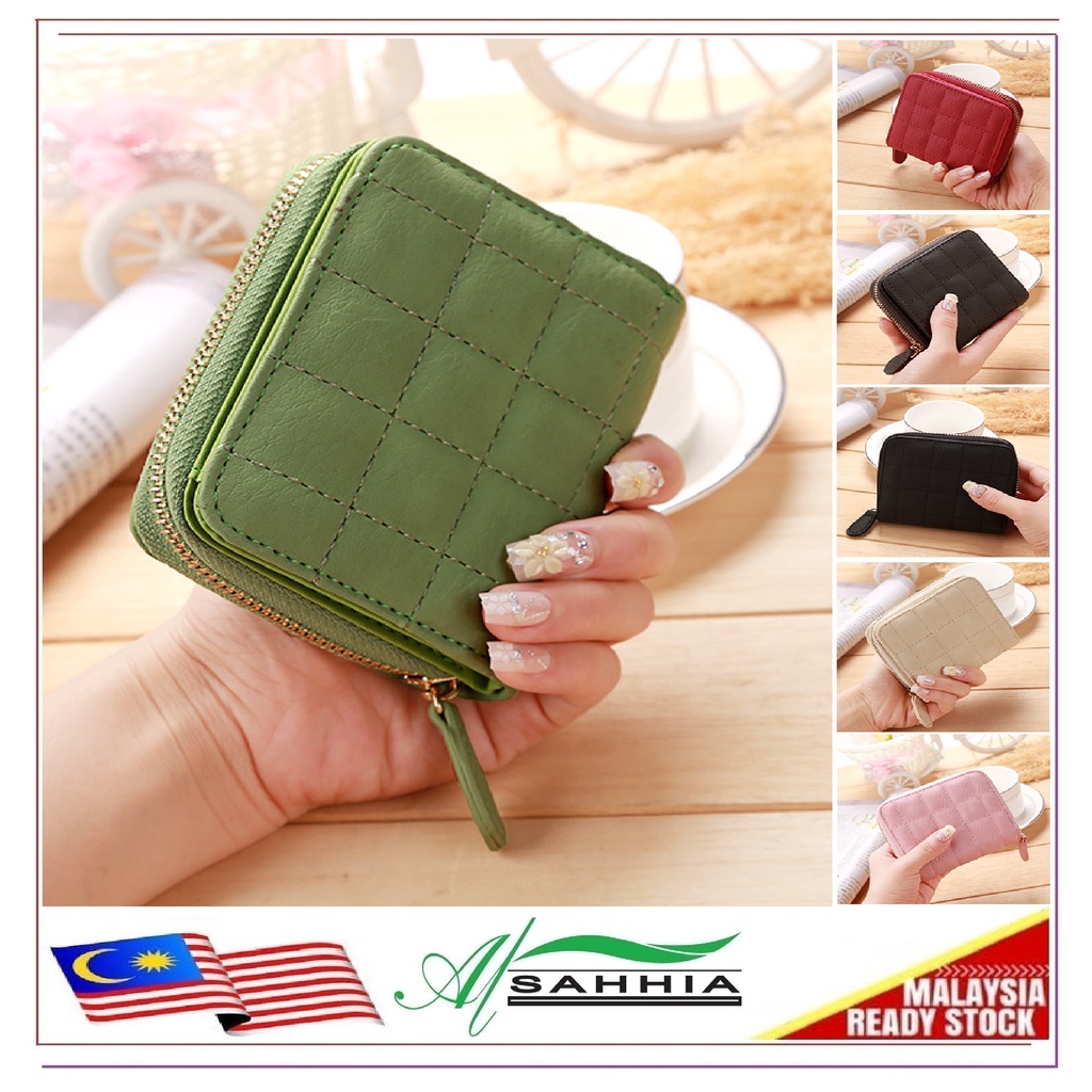 12W5 Al Sahhia Square Beam Short Purse Women Wallet Coin Bag Gift Hadiah Dompet Wanita