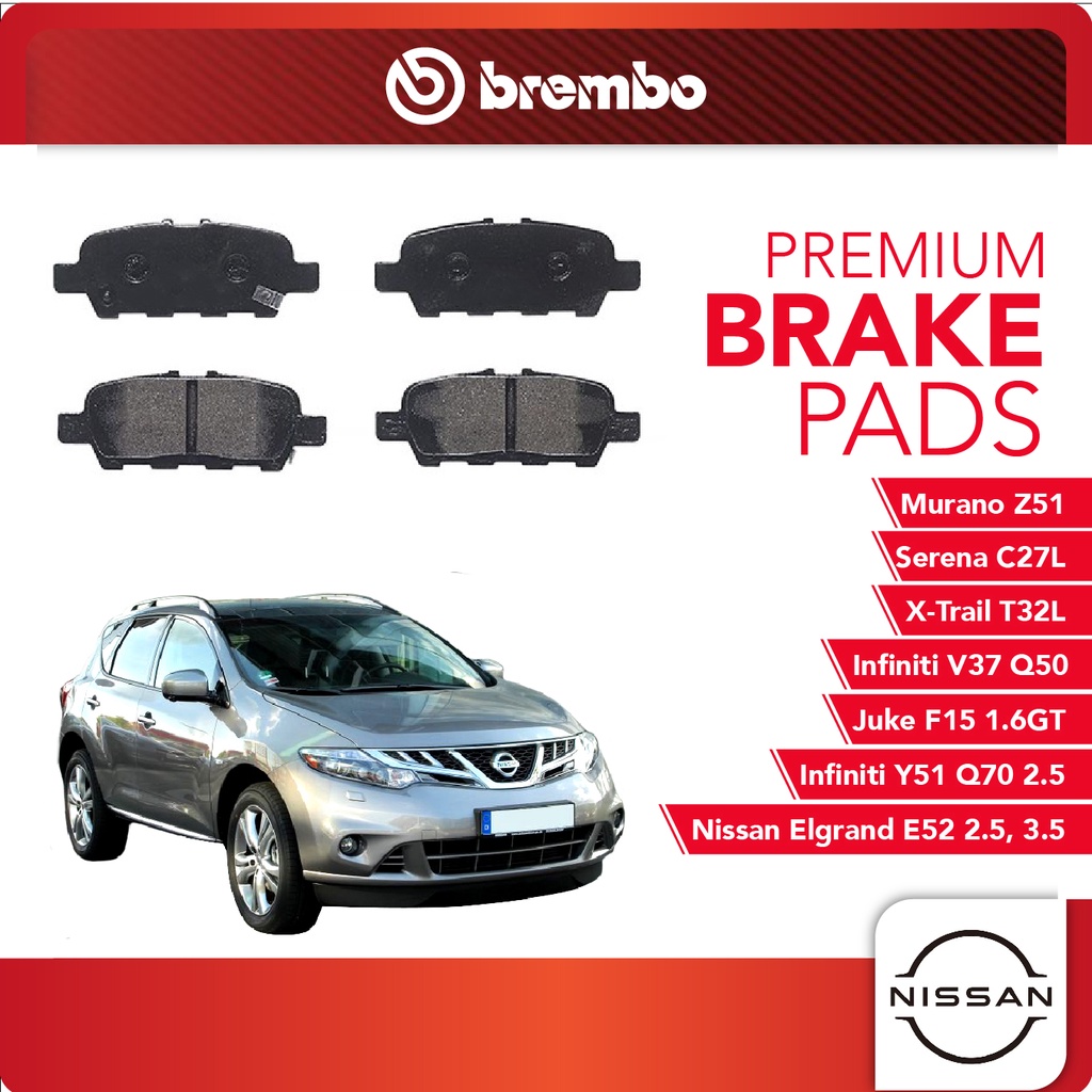 BREMBO Rear Brake Pads (1 set) Nissan Murano Z51, Elgrand E52 Serena