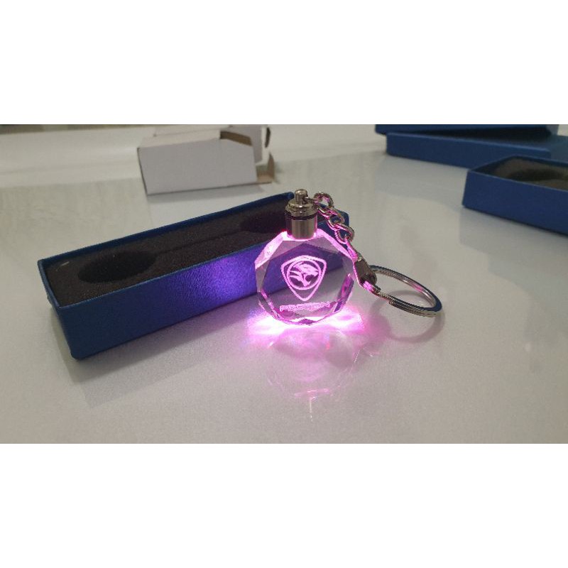 3D Car Logo LED CRYSTAL Keychain #PROTON #PERODUA # HONDA 