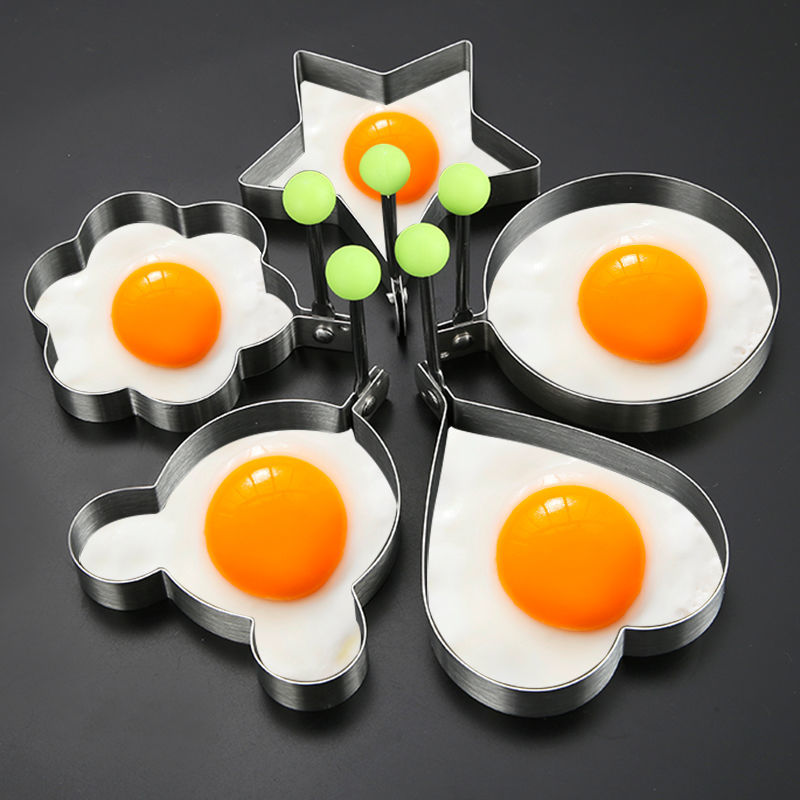 Stainless Steel Fried Egg Pancake Shaper Omelette Mold /Heart Round Flower Frying Egg Cooking Mold Kitchen Accessories Gadget Rings