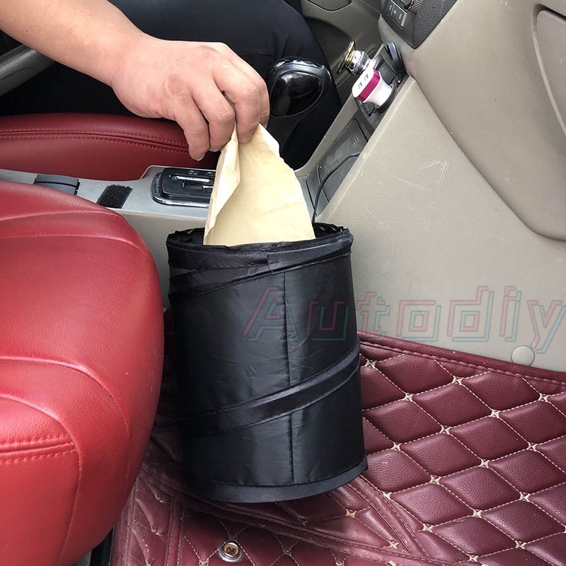 Car Dustbin Portable car trash can Collapsible Rubbish Trash Bin Pop Up ...