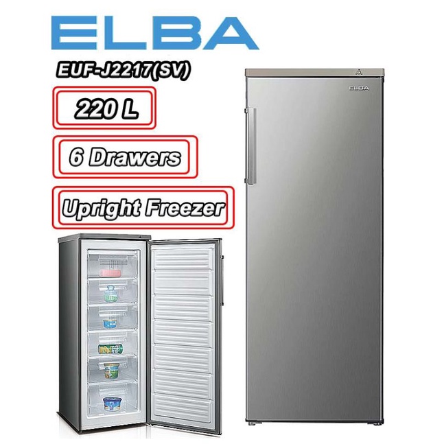 Elba Upright Freezer 220L EUFJ2217(SV) Shopee Malaysia