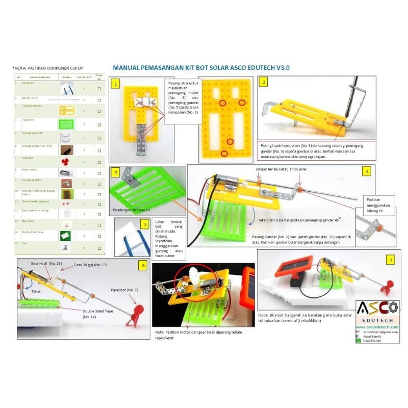 Ready Stock Kit Bot Solar Sesuai Untuk Rbt Dan Projek Stem Solar Boat Kit Berserta Manual Berwarna Shopee Malaysia