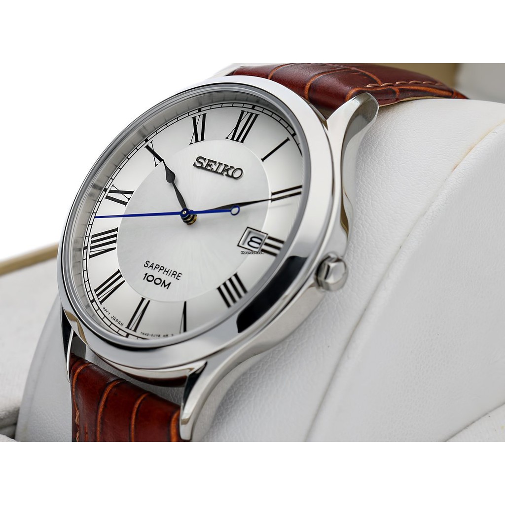 Seiko Classic Sapphire Crystal Leather Quartz Watch SGEG97P1 | Shopee  Malaysia