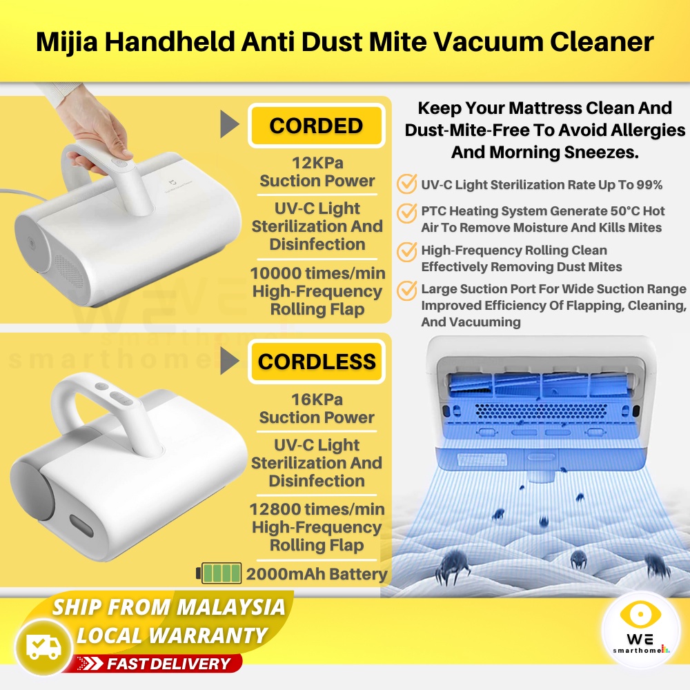 Xiaomi Mijia Anti Dust Mite Vacuum Cleaner Corded/Cordless Mites