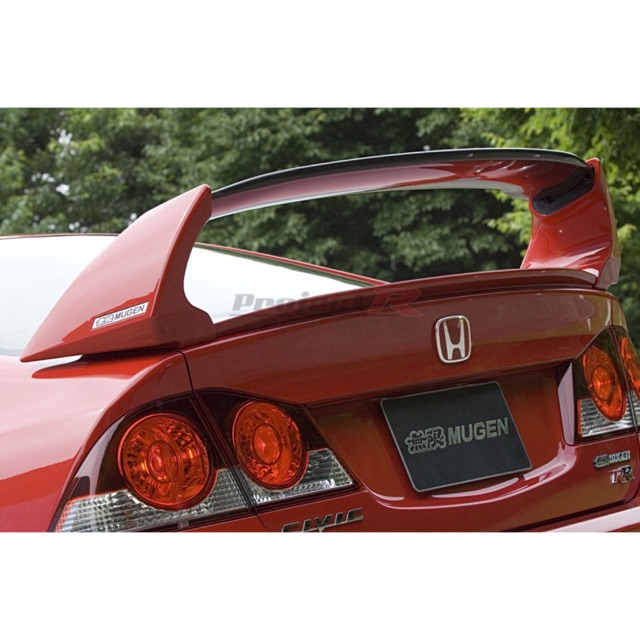 thumbnail image 2 of Mugen RR Style Rear Trunk Wing Spoiler – 2006-2011 Honda Civic Sedan – FD2 FA2 Style, Unpainted ABS Plastic, 4-Door 2 of 6