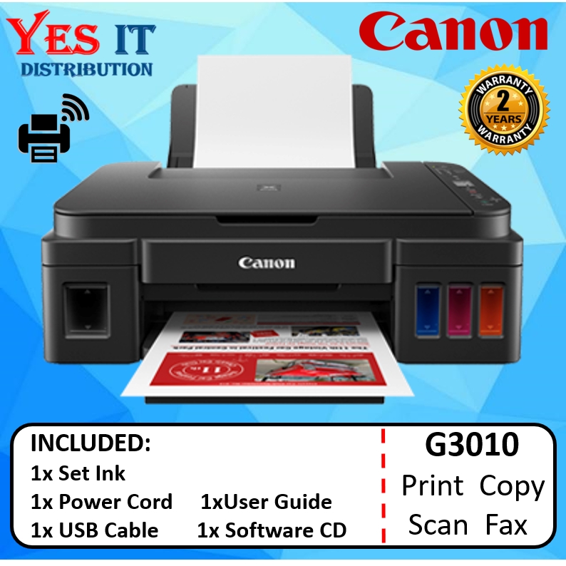 Canon PIXMA G3010 Refillable Ink Tank Wireless AllInOne for High