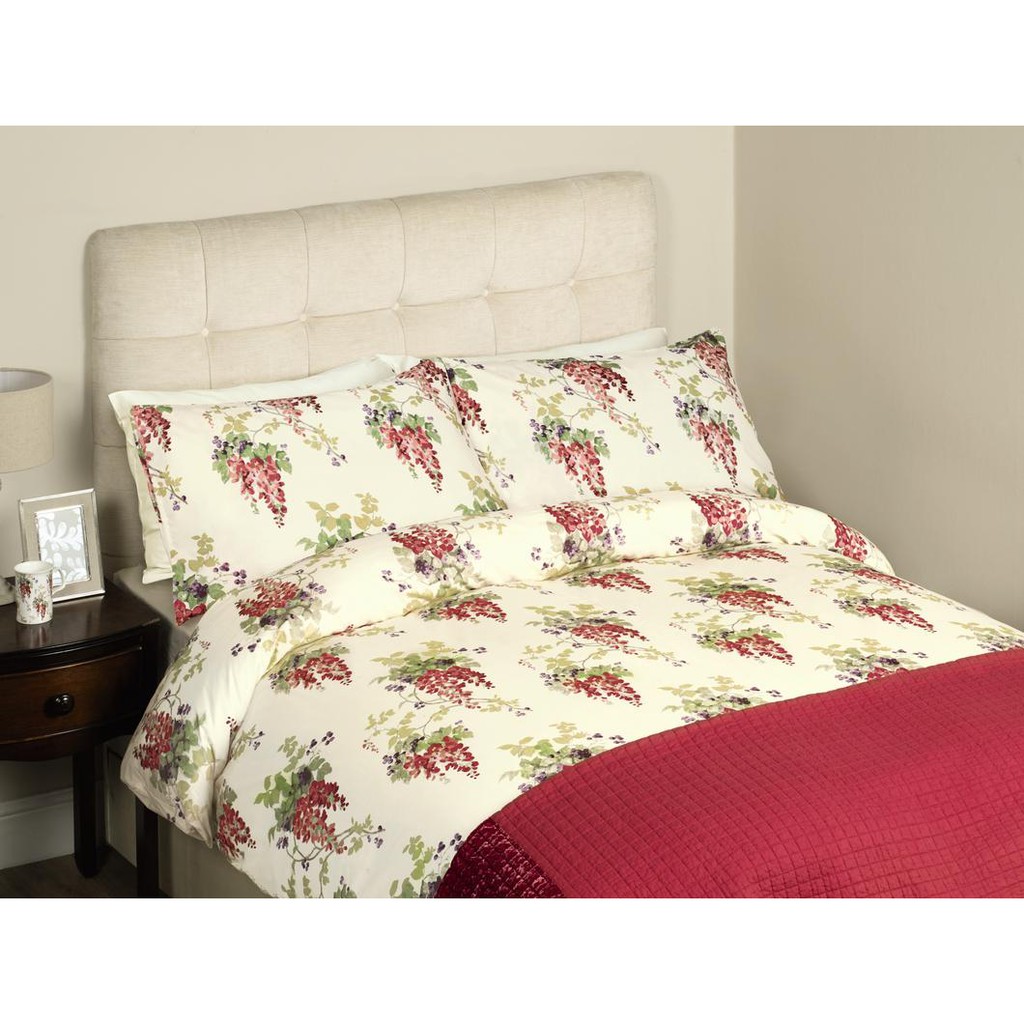Laura Ashley Wisteria Cranbery Bedset Double Shopee Malaysia