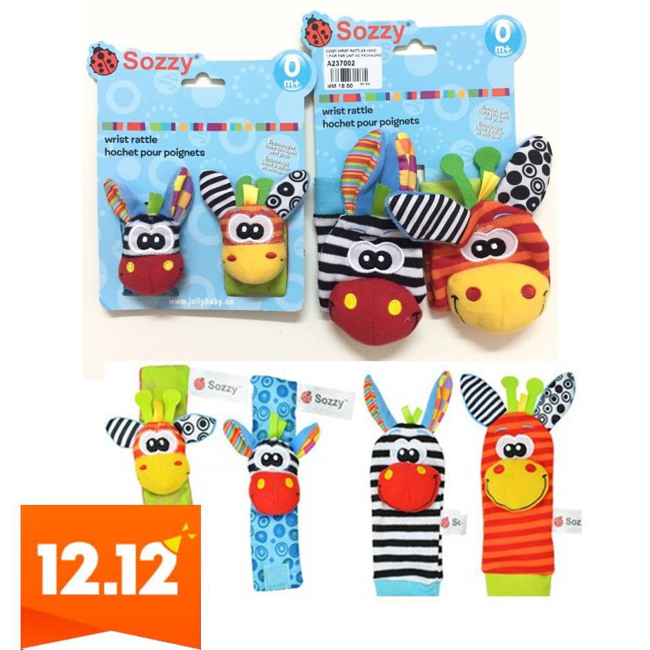 4pcs Baby Infant Toy Developmental Wrist Strap Foot Socks Rattle Bug Finders Baby Essentials Baby