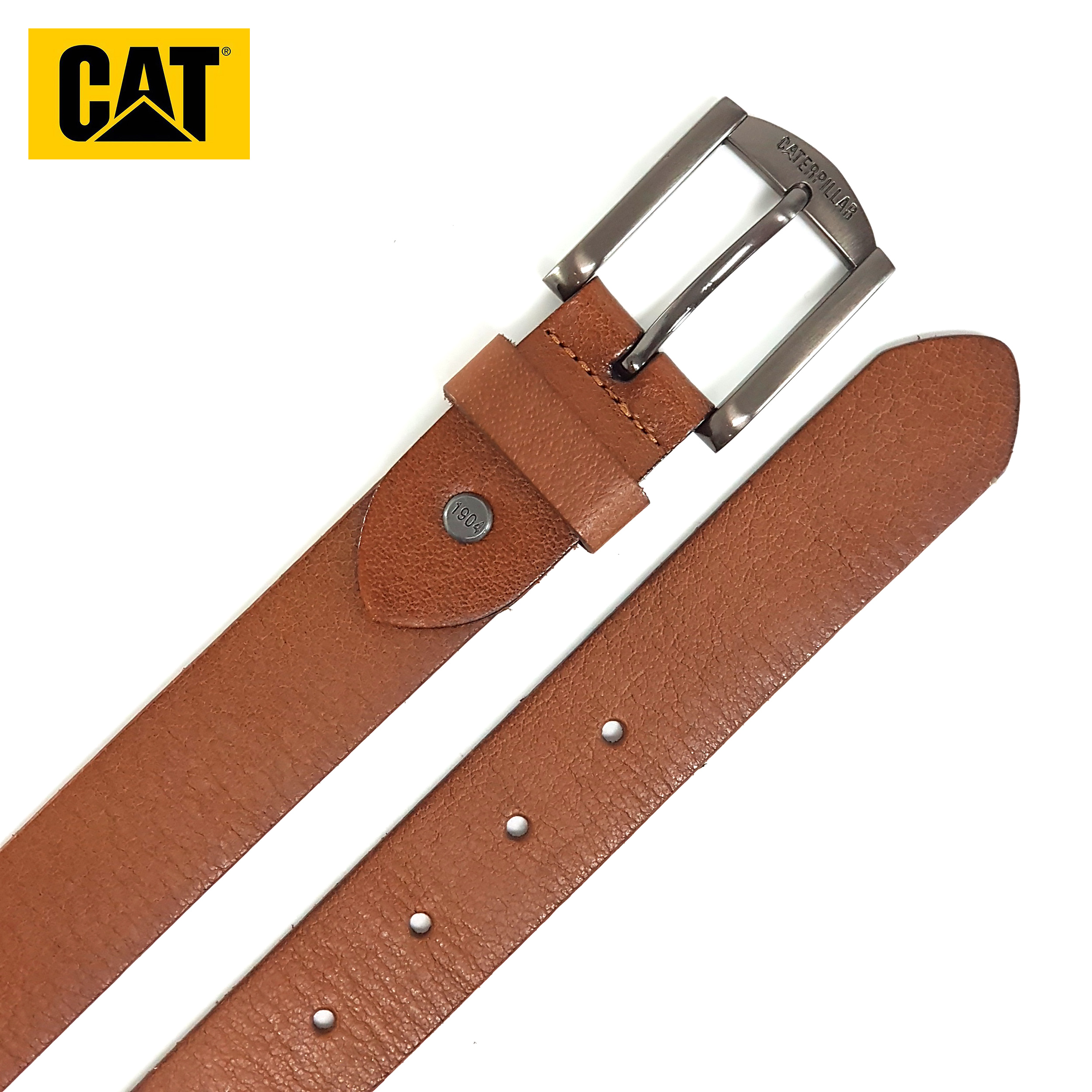 caterpillar leather belt