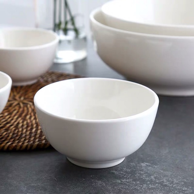 White Porcelain Bowl White Plain Soup Bowl 白瓷碗 Shopee Malaysia