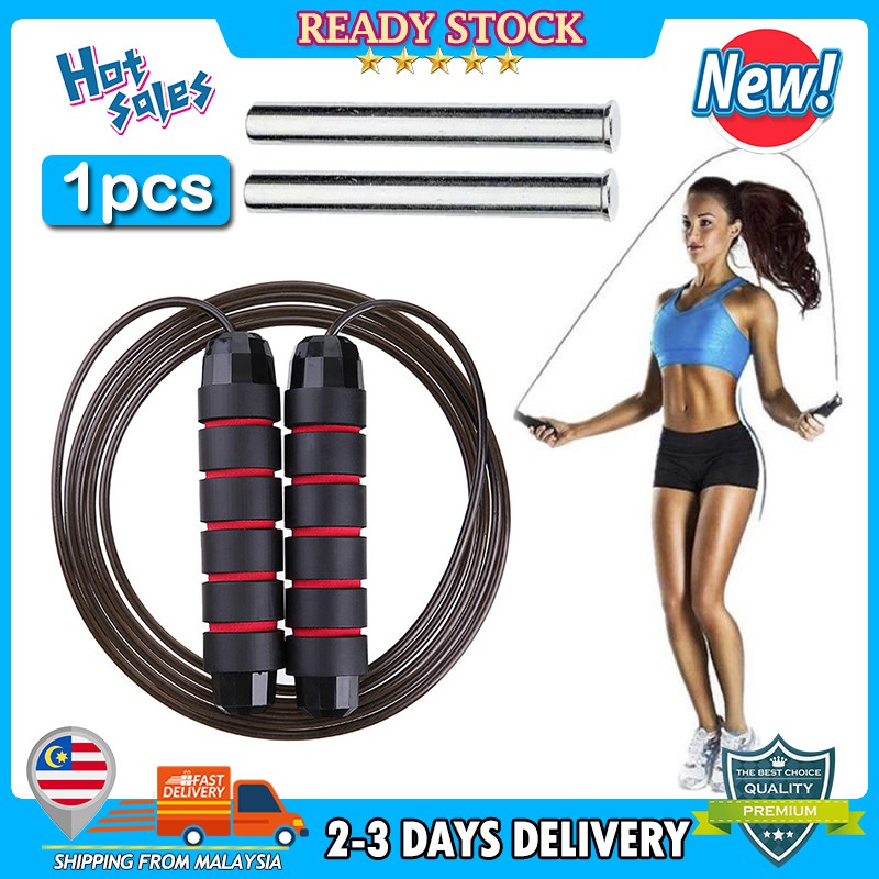 【Ready Stock】Weight-bearing Skipping Rope Steel Wire Jump Rope Rope Tangle-Free with Ball Bearings Rapid Speed Jump Rop