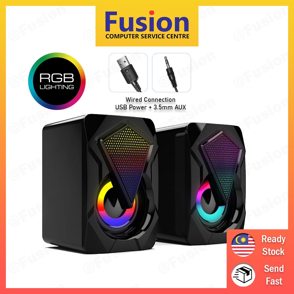 USB RGB Speaker Laptop Desktop PC Computer Portable 2.0 Multimedia stereo speaker D1