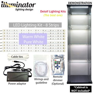 Led Strips Light Led Lighting Kits For Ikea Detolf Cabinet Aluminum 4 Strips Not Cabinet Shopee Malaysia