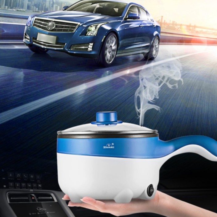 Portable Car electric wok 24v truck dedicated multi-function electric skillet wok frying pan car rice cooker 2L capacity