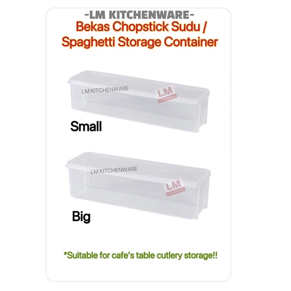 TRANSPARENT CUTLERY CASE / SPAGHETTI STORAGE CONTAINER / PLASTIC SEALED ...