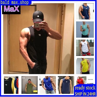 【MaX】 Men‘s Sleeveless Vest Thin quick-drying Singlet Elastic Sports Undershirt Bodybuilding Gym Men Casual Top M-4XL 