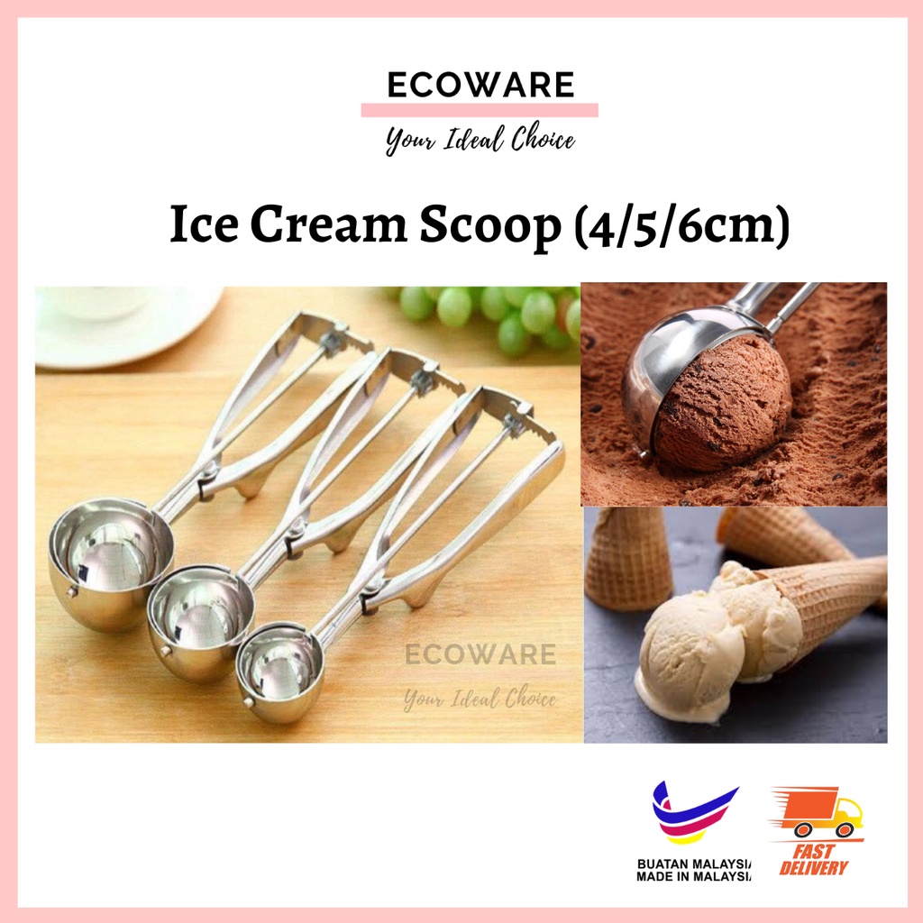 Ice Cream Scoop Stainless Steel Spring Handle Masher Scoop / Cookies Scoop